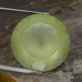 Préhnite vert naturelle coupe roude, 8,86 ct, translucide