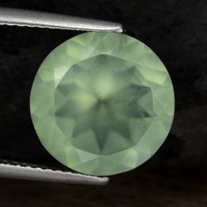 Préhnite vert naturelle coupe roude, 5,73 ct, translucide