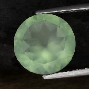 Préhnite vert naturelle coupe roude, 5,73 ct, translucide