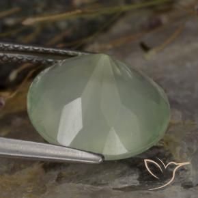 Préhnite vert naturelle coupe roude, 5,76 ct, transparent
