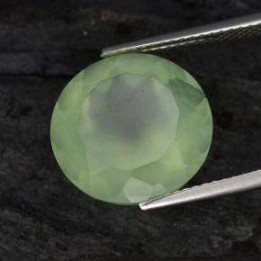 Prehnite Olive Green  naturelle Coupe roude, 9.54 ct, Translucide