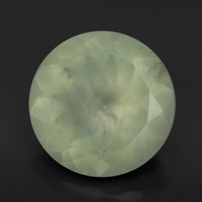 Préhnite vert naturelle coupe roude, 5,47 ct, translucide