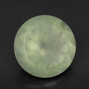 Préhnite vert naturelle coupe roude, 5,47 ct, translucide