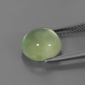 Préhnite vert naturelle coupe roude, 4,43 ct, transparent