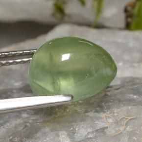 Préhnite Pale Pear Green  naturelle En forme de poire, 4.03 ct, Transparent