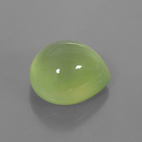 Préhnite vert naturelle en forme de poire, 6,81 ct, transparent
