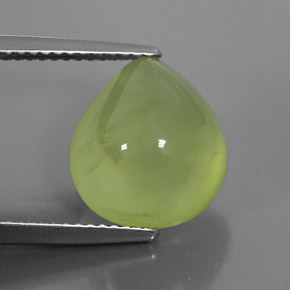 Préhnite vert naturelle en forme de poire, 6,81 ct, transparent