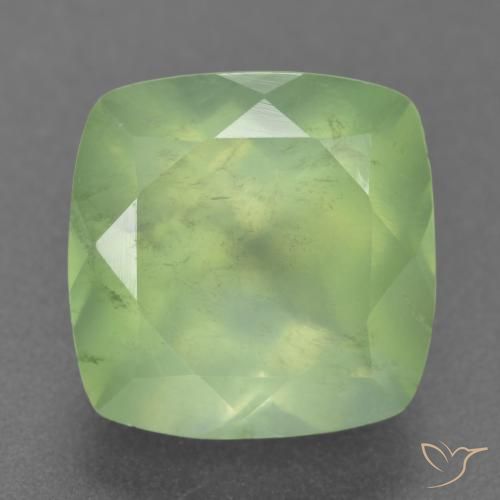 7.60ct Naturel Vert moyen Préhnite, Coussin, Translucide