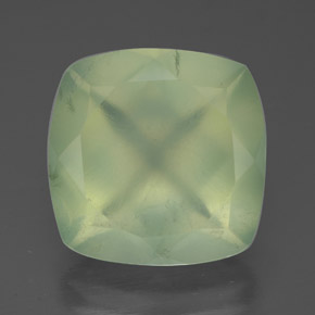 Préhnite vert naturelle coupe coussin, 7,47 ct, translucide