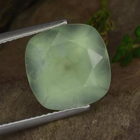 Préhnite vert naturelle coupe coussin, 6,67 ct, translucide