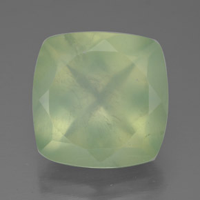 Préhnite vert naturelle coupe coussin, 7,55 ct, translucide