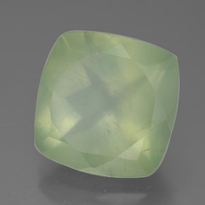 Préhnite vert naturelle coupe coussin, 7,55 ct, translucide