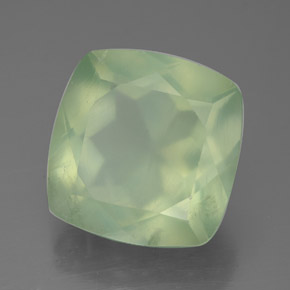 Prehnite Vert naturelle Coupe coussin, 6.83 ct, Translucide