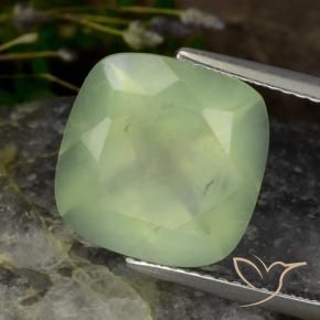 Préhnite Pale Pear Green  naturelle Coussin, 6.97 ct, Translucide
