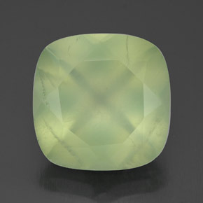 Préhnite vert naturelle coupe coussin, 6,41 ct, transparent
