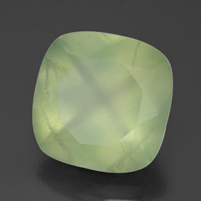 Préhnite vert naturelle coupe coussin, 6,41 ct, transparent