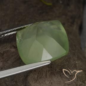 Préhnite Yellow Green  naturelle Coussin, 7.26 ct, Translucide
