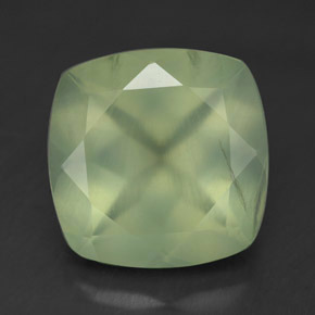 Préhnite vert naturelle coupe coussin, 6,88 ct, transparent