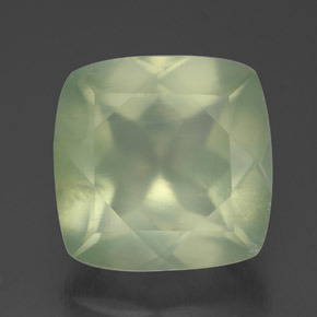 Préhnite vert naturelle coupe coussin, 7,13 ct, transparent
