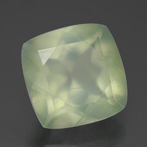 Préhnite vert naturelle coupe coussin, 7,13 ct, transparent