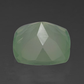 Prehnite Vert naturelle Coupe coussin, 7.10 ct, Translucide