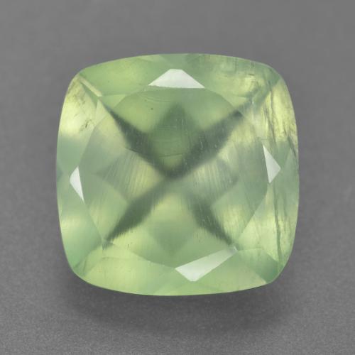 Préhnite vert naturelle coupe coussin, 6,68 ct, translucide