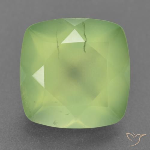 Préhnite vert naturelle coupe coussin, 6,97 ct, translucide