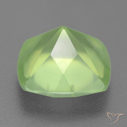 Préhnite vert naturelle coupe coussin, 6,97 ct, translucide