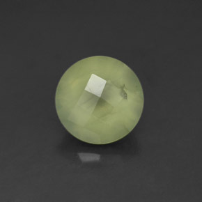 Préhnite vert naturelle coupe roude, 1,94 ct, transparent