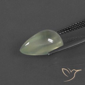 Préhnite Warm Green     naturelle En forme de poire, 4.50 ct, Transparent