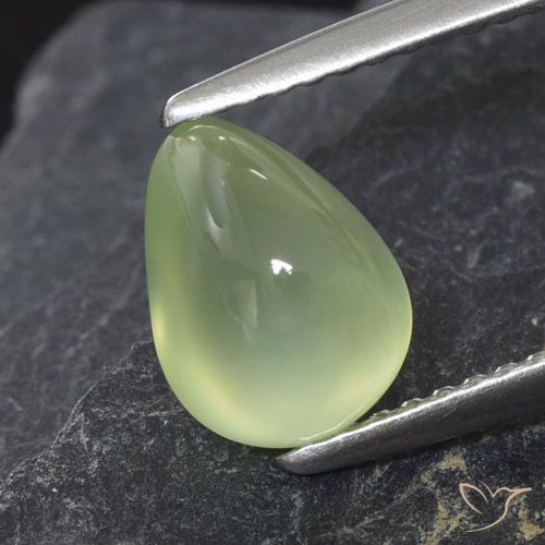 2.52ct Naturel Yellow Green  Préhnite, En forme de poire, Transparent