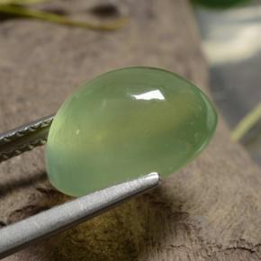 Préhnite vert naturelle coupe ovale, 5,10 ct, translucide