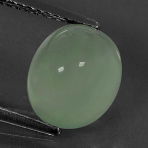 Préhnite vert naturelle transparent, 4,05 ct, transparent / translucide