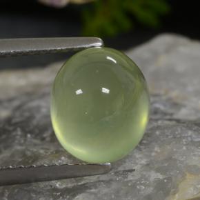 Prehnite Lime Green  naturelle Coupe ovale, 3.09 ct, Translucide