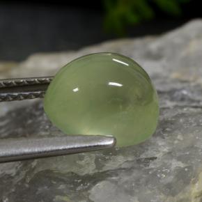 Prehnite Lime Green  naturelle Coupe ovale, 3.09 ct, Translucide