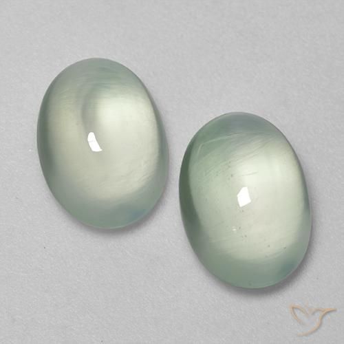 5.47ctw Naturel Vert très clair Préhnite, ovale, Transparent
