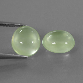 Achetez naturel ct Vert Prehnite gems, Coupe ovale, En provenance Afrique du Sud chez GemSelect. En stock, livraison internationale!