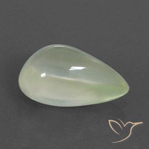 Préhnite Warm Green     naturelle En forme de poire, 3.98 ct, Transparent / Translucide