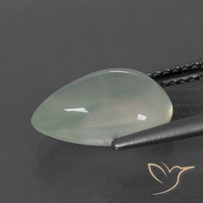 Préhnite Light Green  naturelle En forme de poire, 3.61 ct, Transparent / Translucide