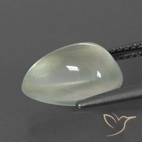 Préhnite Light Green  naturelle En forme de poire, 4.40 ct, Transparent / Translucide