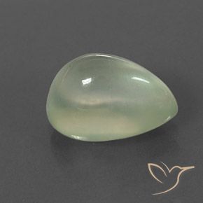 Préhnite Olive Green  naturelle En forme de poire, 4.26 ct, Transparent / Translucide