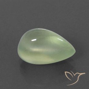 Préhnite Pale Green  naturelle En forme de poire, 3.32 ct, Transparent / Translucide