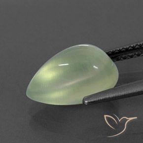 Préhnite Pale Green  naturelle En forme de poire, 3.32 ct, Transparent / Translucide