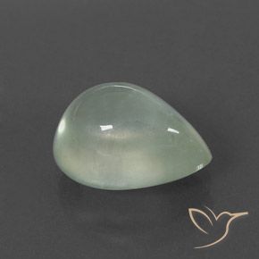 Préhnite Vert clair naturelle En forme de poire, 3.48 ct, Transparent / Translucide