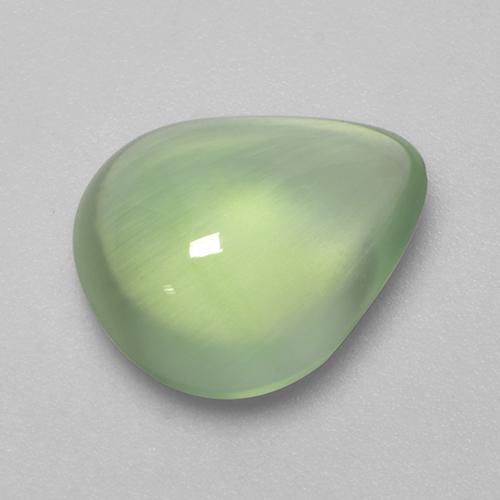 Préhnite vert naturelle en forme de poire, 3,18 ct, transparent