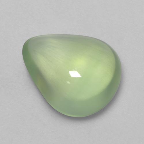 Préhnite vert naturelle en forme de poire, 3,18 ct, transparent