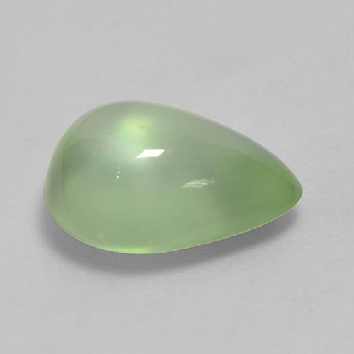 Préhnite vert naturelle en forme de poire, 3,18 ct, transparent