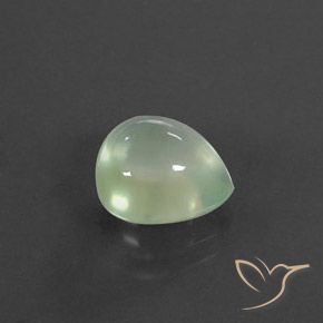 Préhnite Pale Yellowish Green    naturelle En forme de poire, 3.51 ct, Transparent / Translucide
