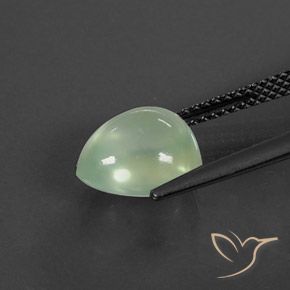 Préhnite Pale Yellowish Green    naturelle En forme de poire, 3.51 ct, Transparent / Translucide