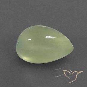 Préhnite Pale Pear Green  naturelle En forme de poire, 4.35 ct, Transparent / Translucide